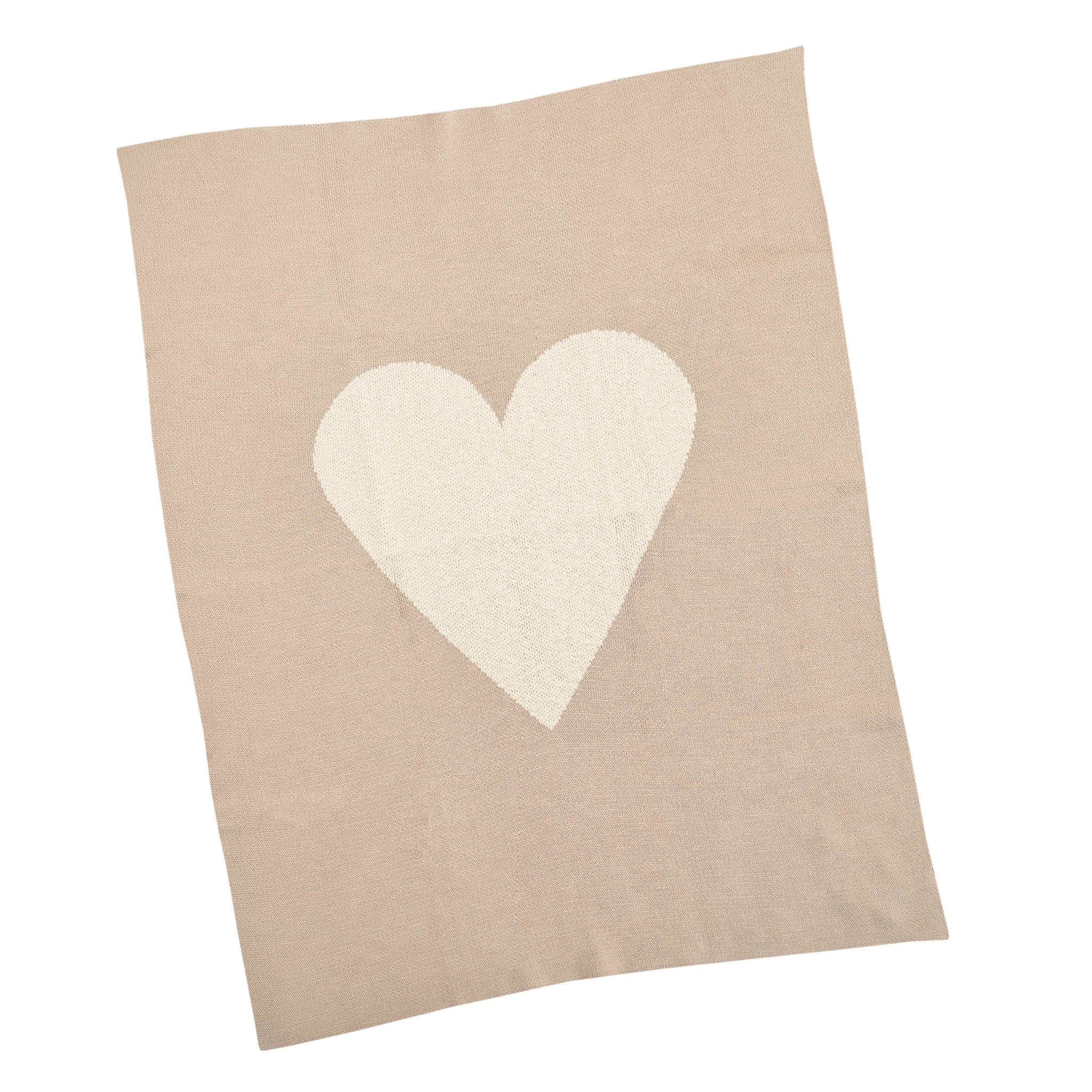 MERBEN Charlotte Heart Baby Blanket - Sand