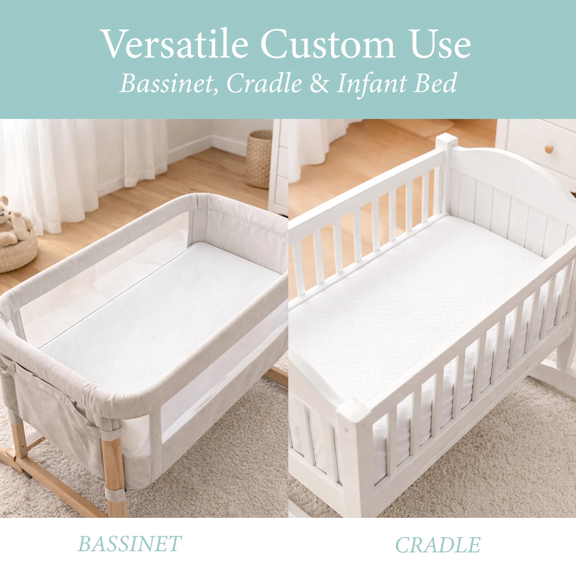 Custom Baby Mattress - White Vinyl - Image 2