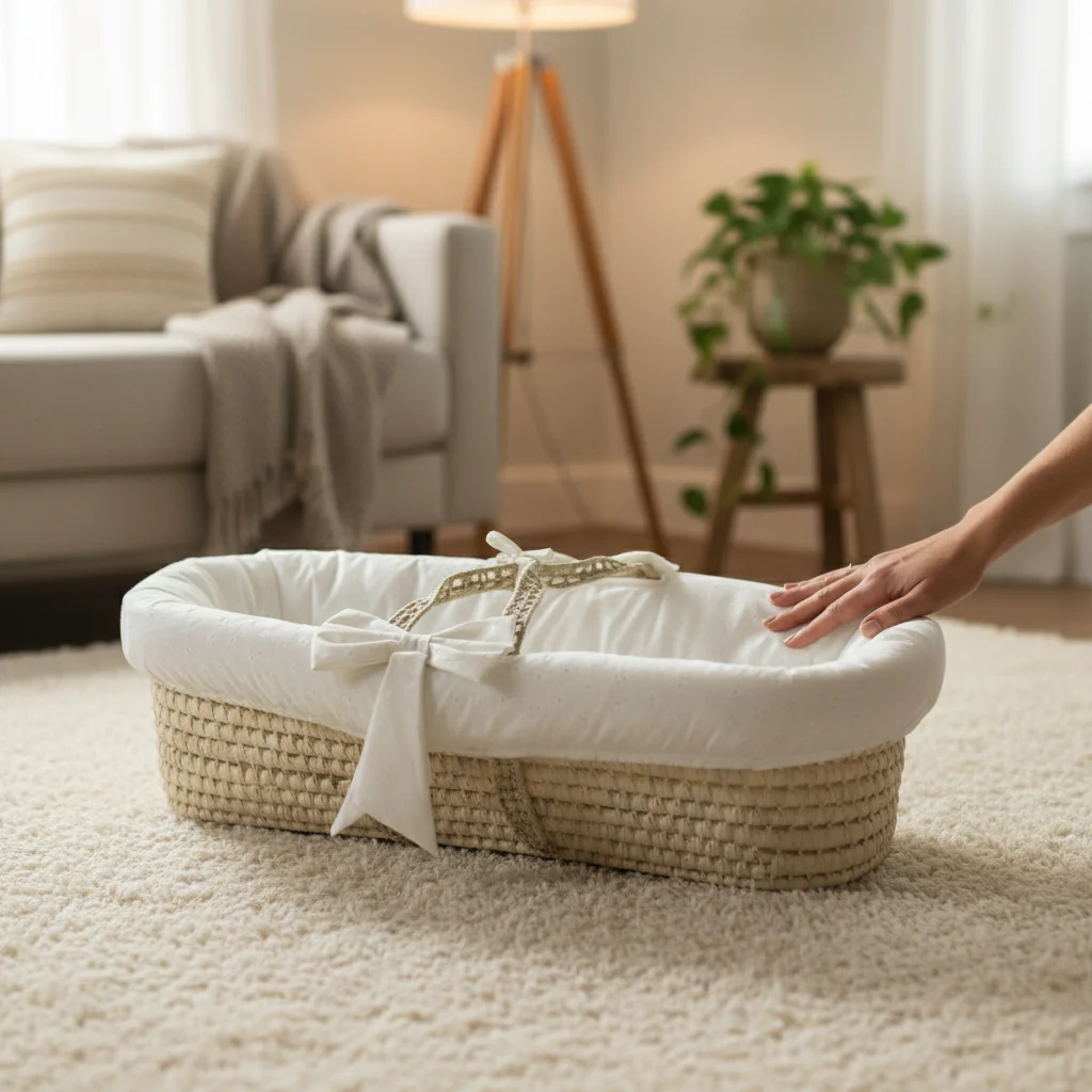 Eyelet Fitted Baby Moses Basket - Image 4