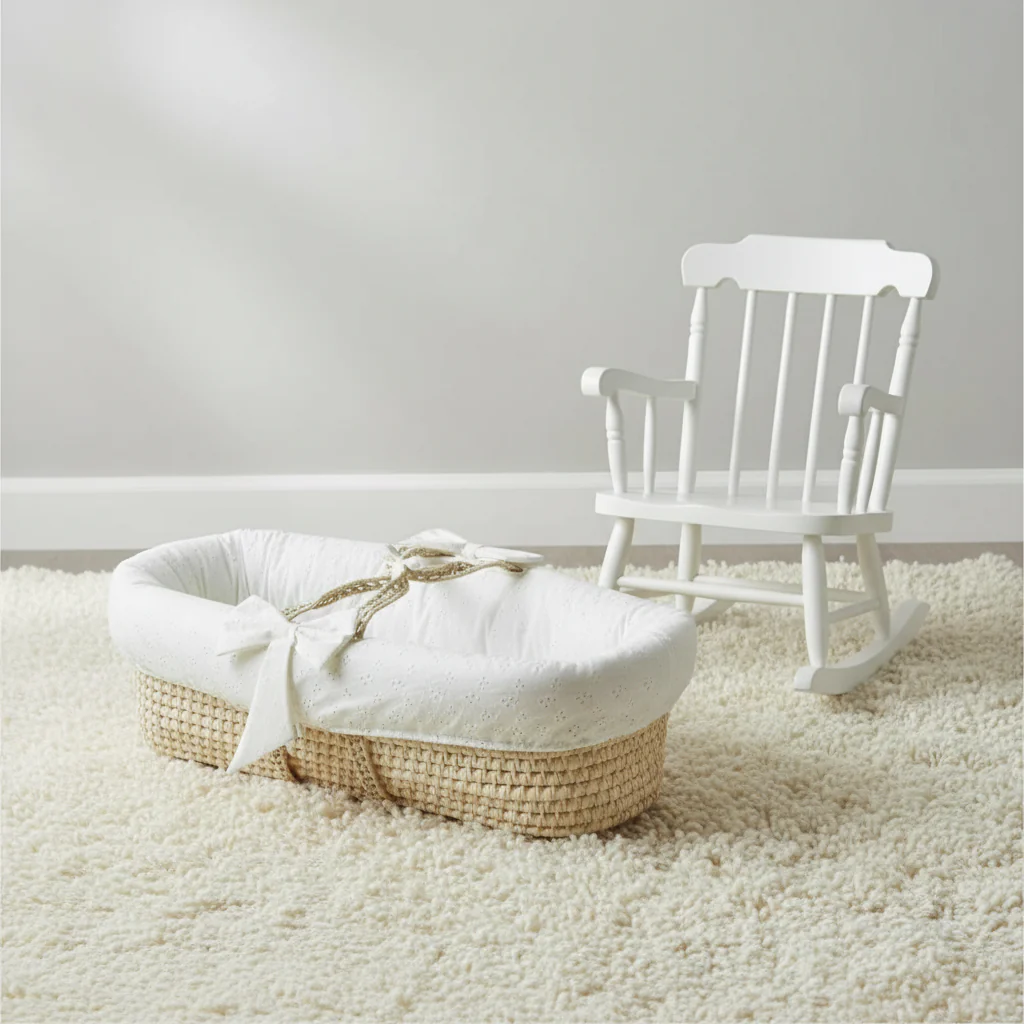 Eyelet Fitted Baby Moses Basket - Image 5