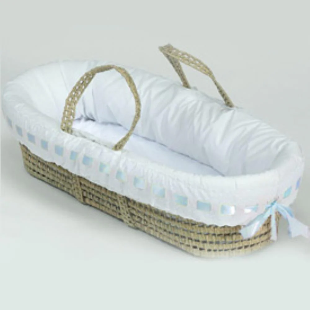 Eyelet Ribbon Baby Moses Basket - Image 5