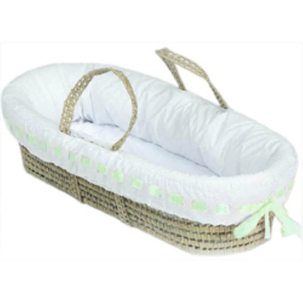 Eyelet Ribbon Baby Moses Basket - Image 6