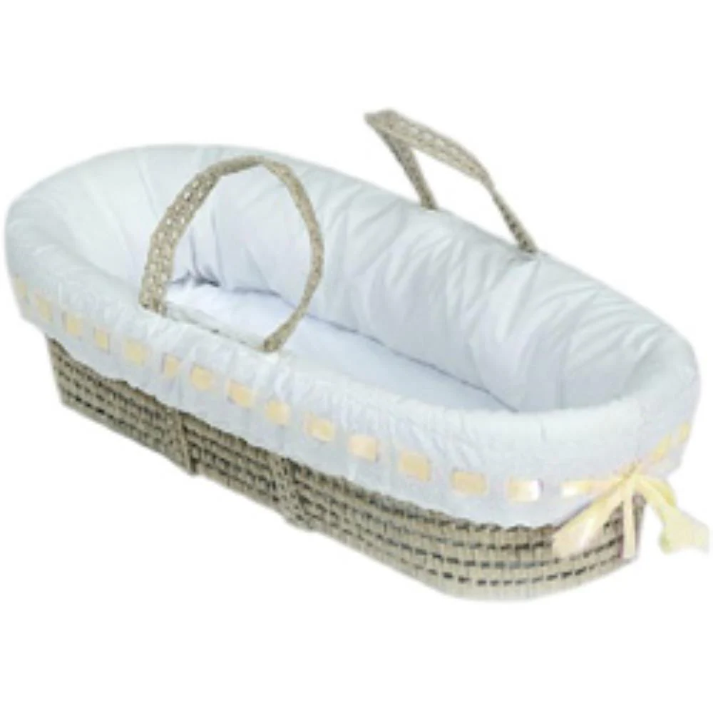 Eyelet Ribbon Baby Moses Basket - Image 7