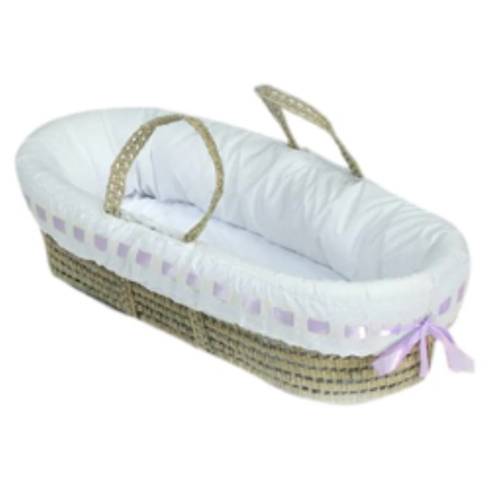 Eyelet Ribbon Baby Moses Basket - Image 8