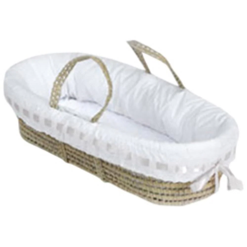 Eyelet Ribbon Baby Moses Basket - Image 9