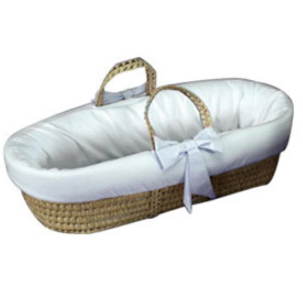 Gingham Trim Fitted Moses Basket - Image 2