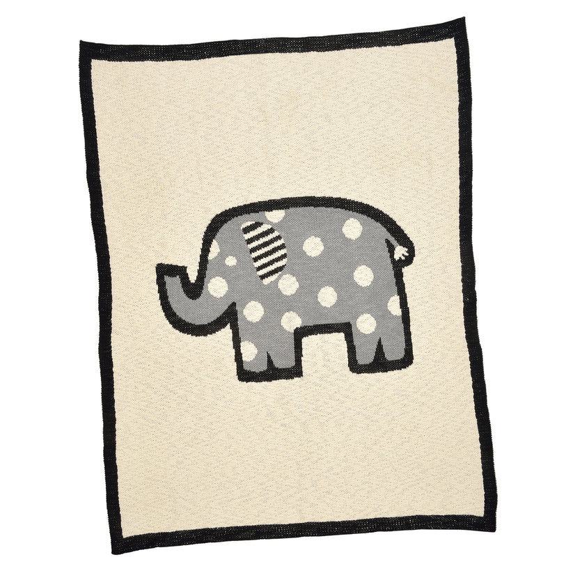 MERBEN Ella Elephant Baby Blanket - Ivory