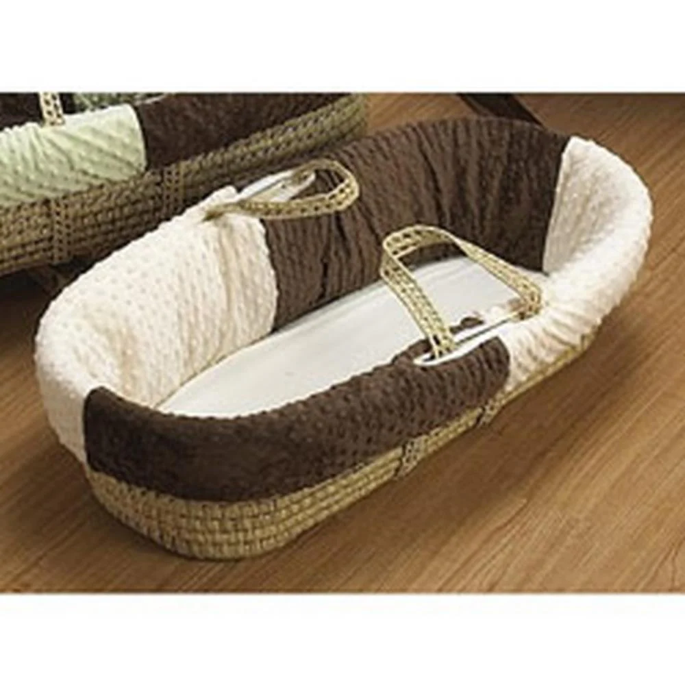 Minky Dot Wicker Look Moses Basket - Image 5