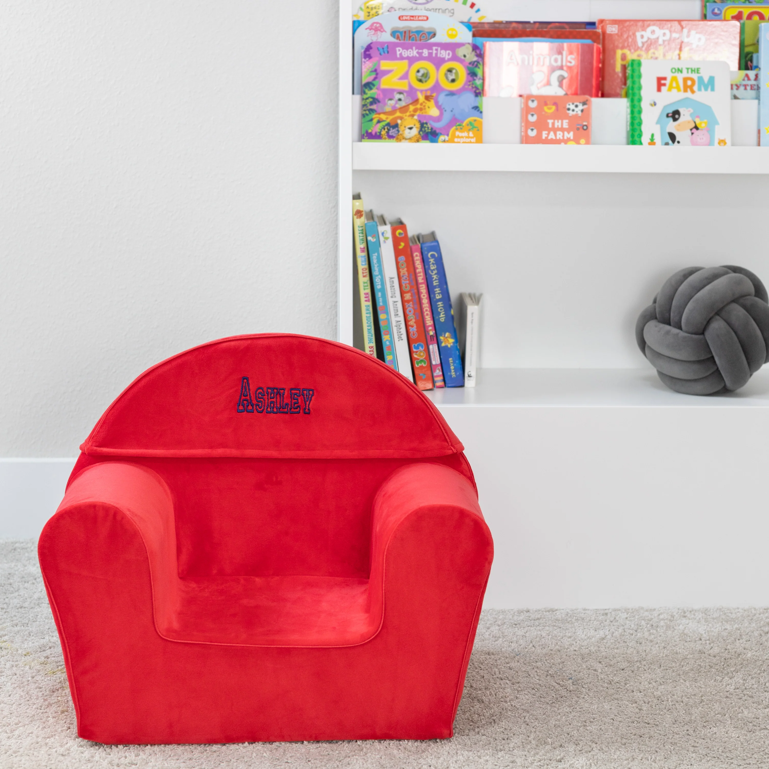 Personalized Comfy Suede Kids Armchair - Image 3