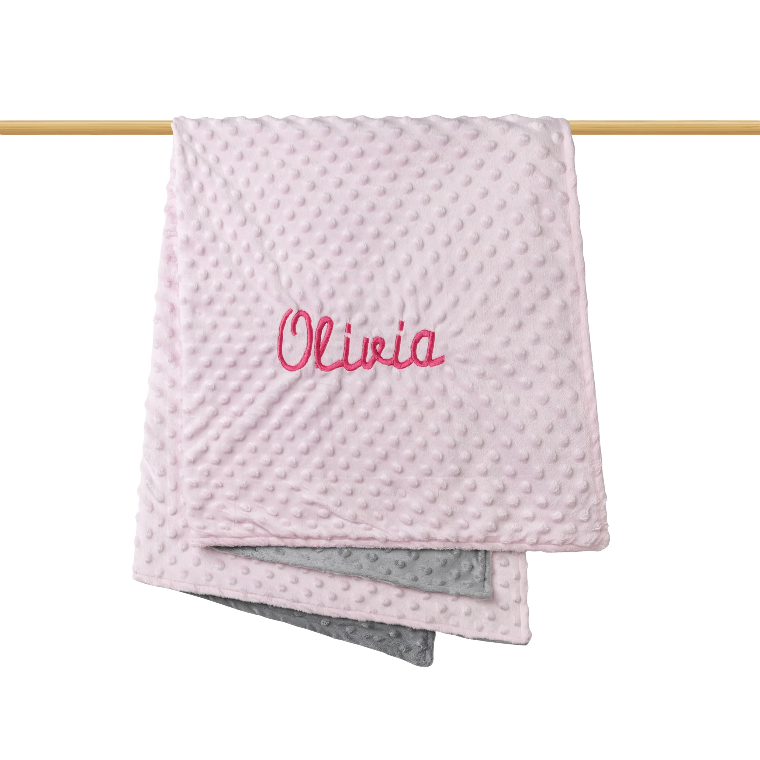 Personalized Minky Dot Baby Blanket - Image 10