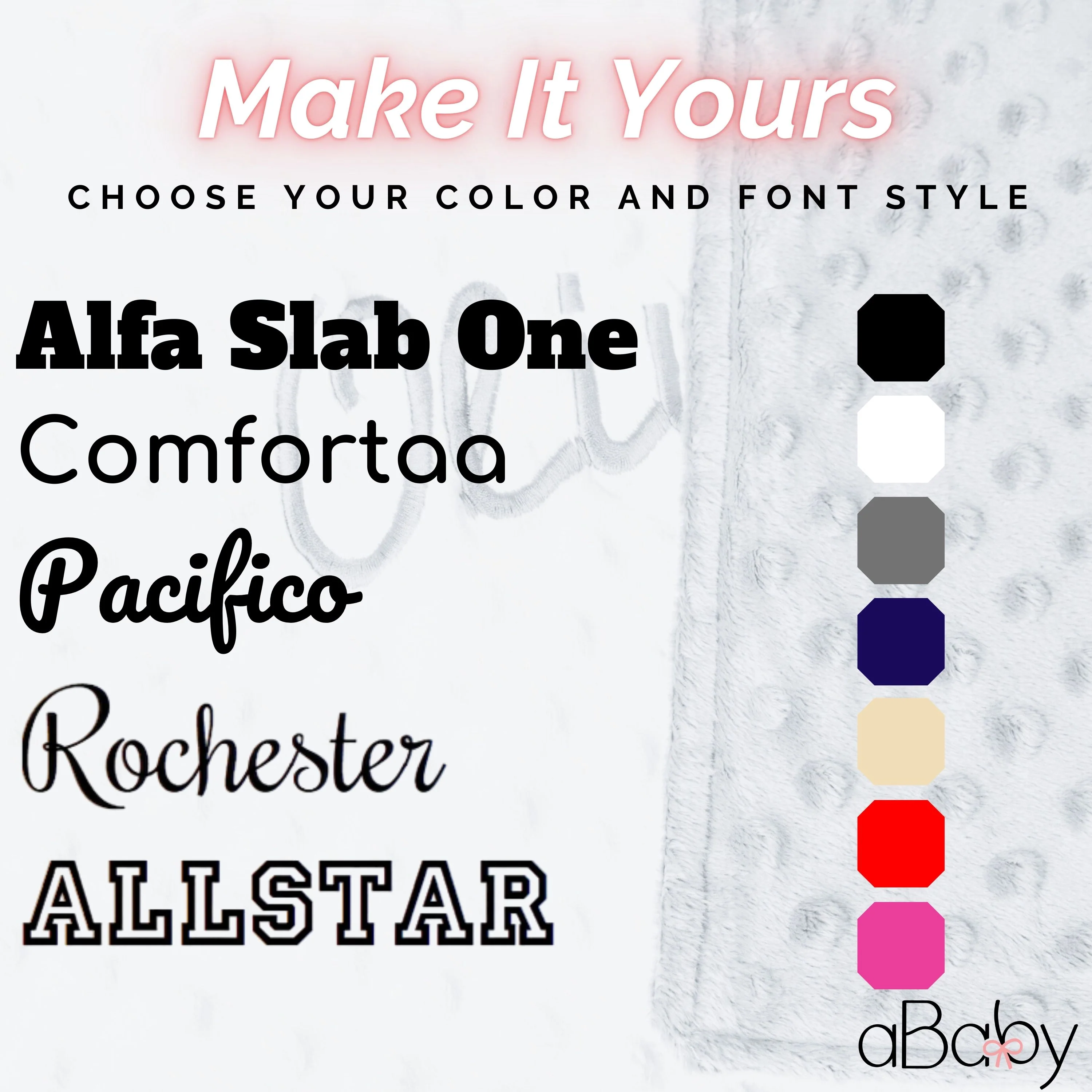 Personalized Minky Dot Baby Blanket - Image 3