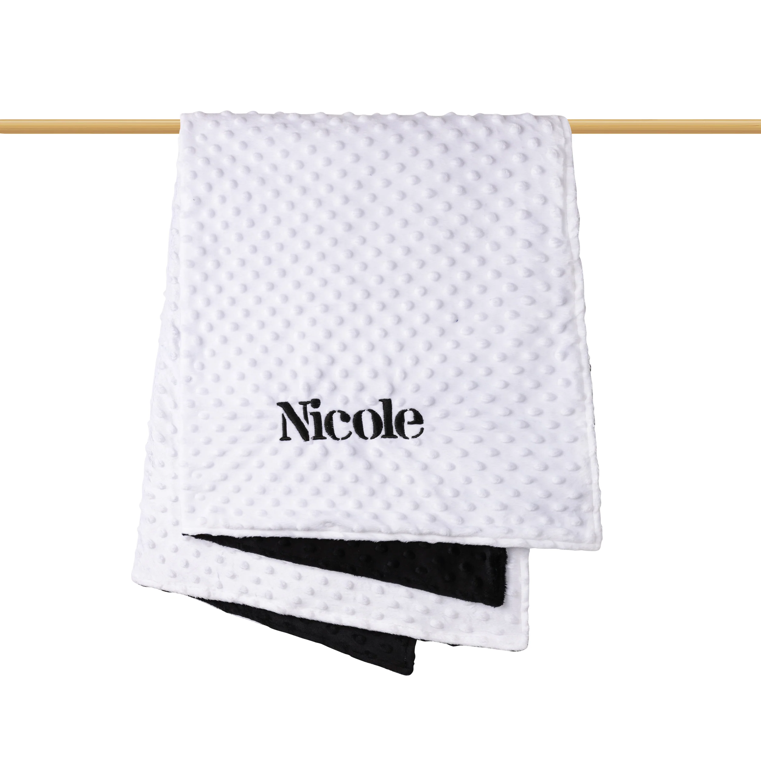 Personalized Minky Dot Baby Blanket - Image 7