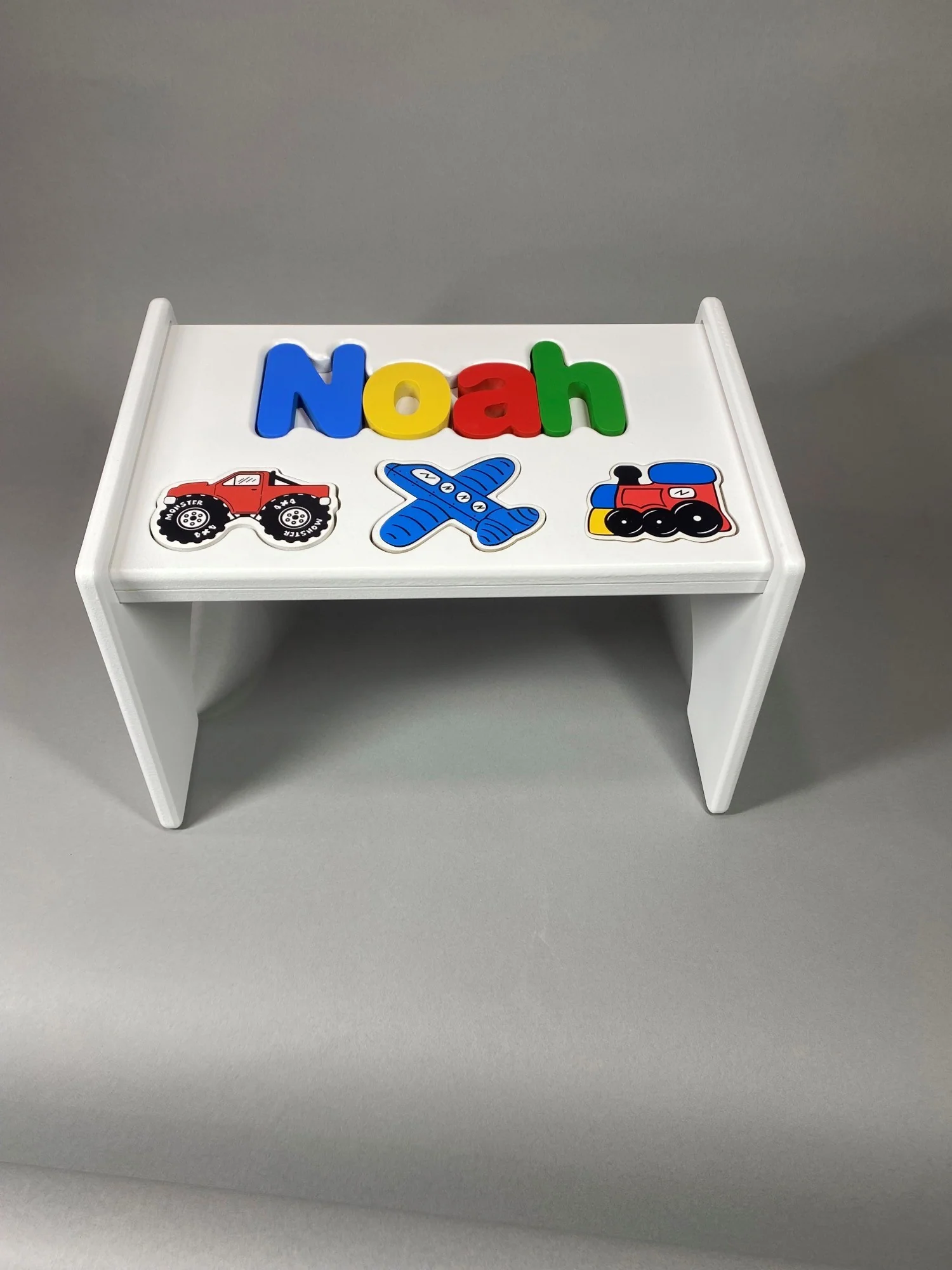 Personalized Name Puzzle Step Stool Transportation - Image 6