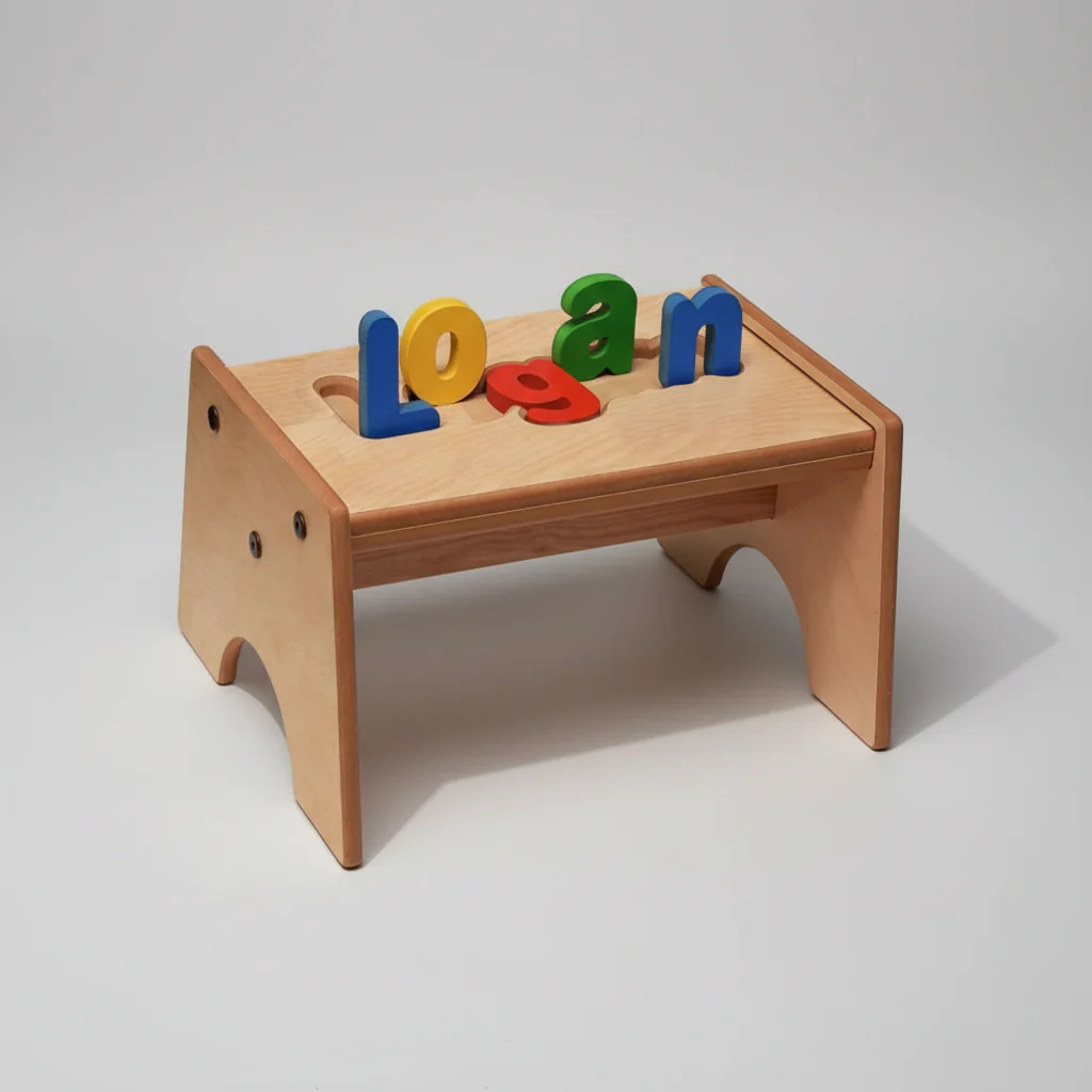Personalized Wooden Puzzle Step Stool - Image 5
