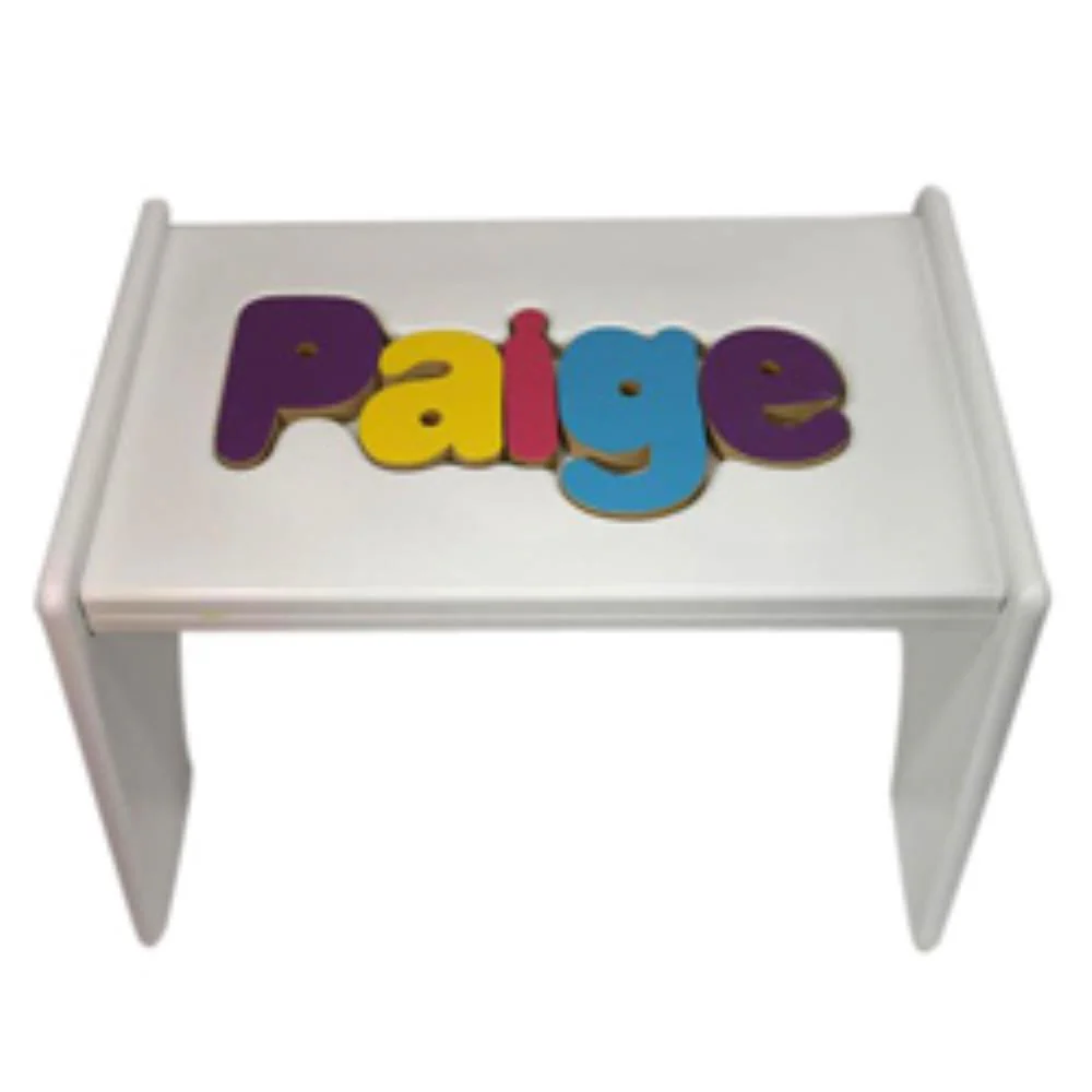 Personalized Wooden Puzzle Step Stool - Image 7