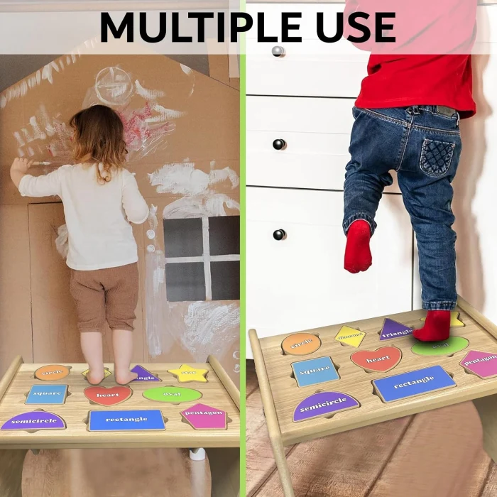 Shape Sorting Toddler Puzzle Step Stool - Image 4