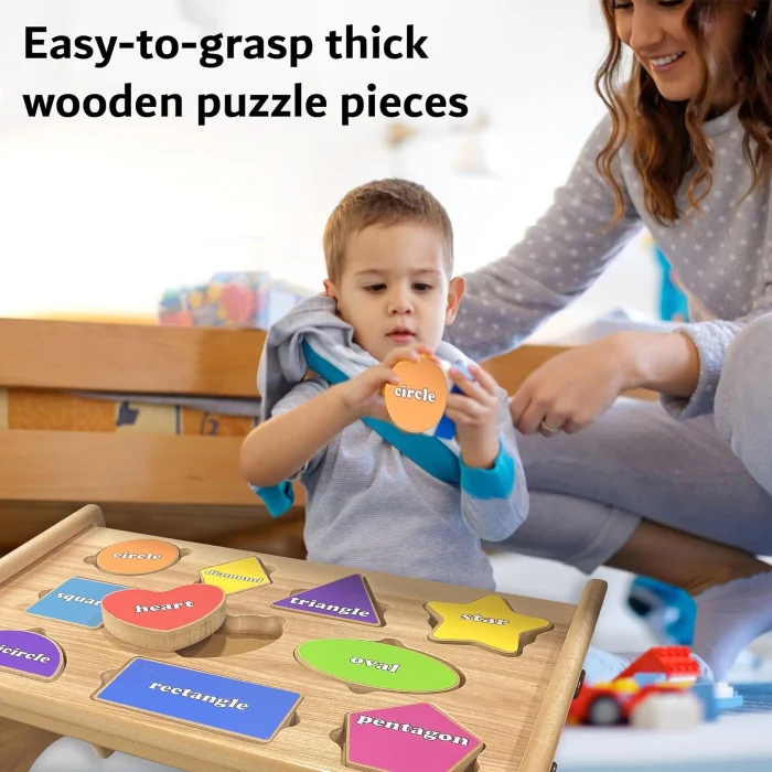 Shape Sorting Toddler Puzzle Step Stool - Image 5