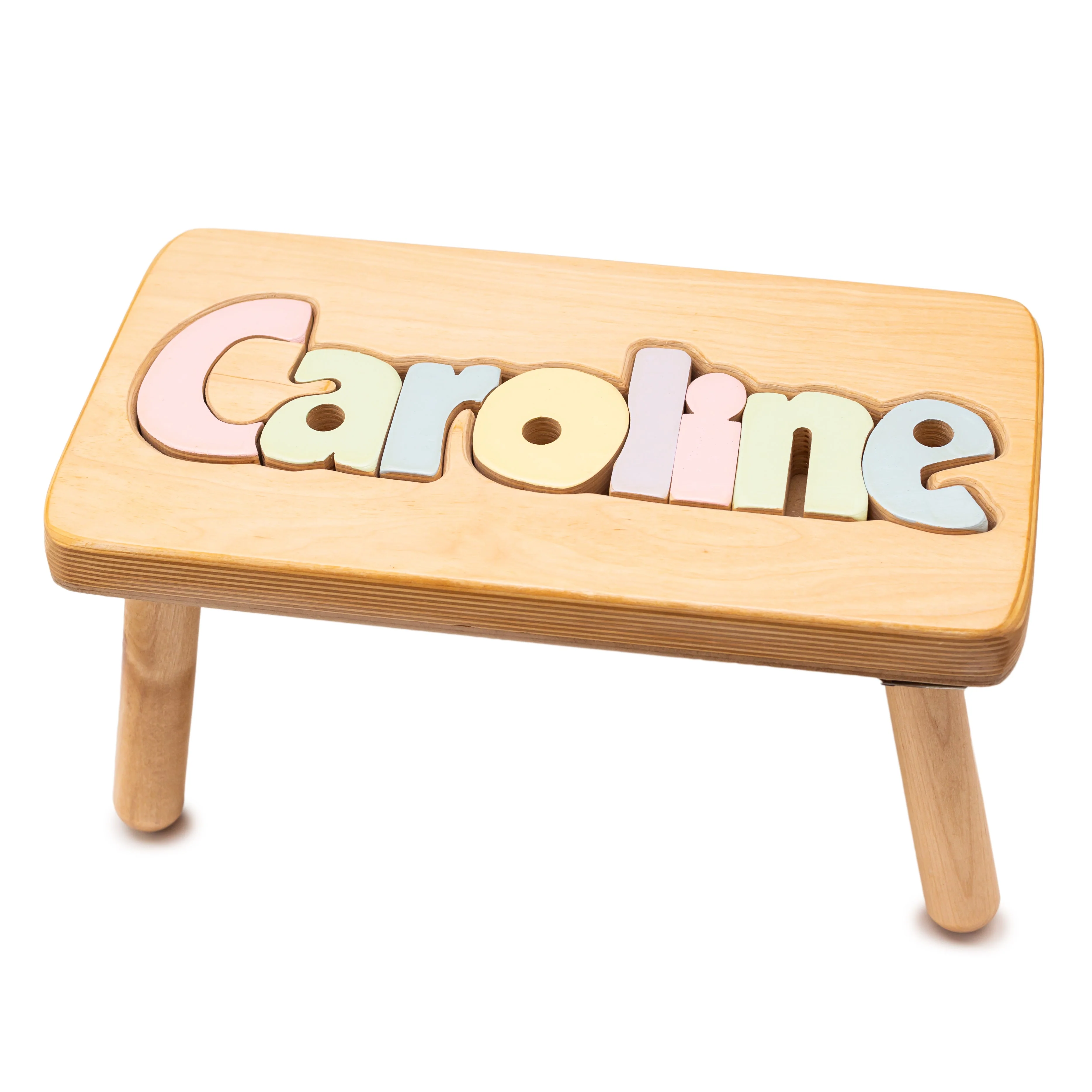 Single Name Wooden Personalized Puzzle Stool - Image 6