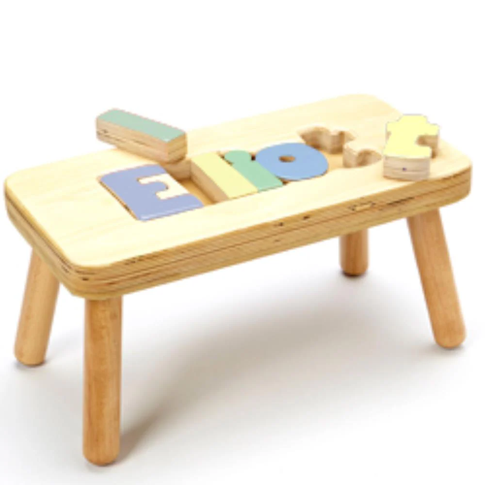 Single Name Wooden Personalized Puzzle Stool - Image 7