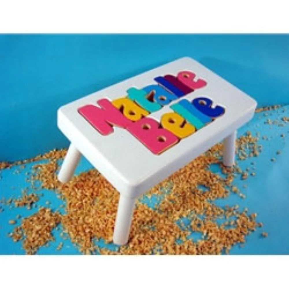 Single Name Wooden Personalized Puzzle Stool - Image 8