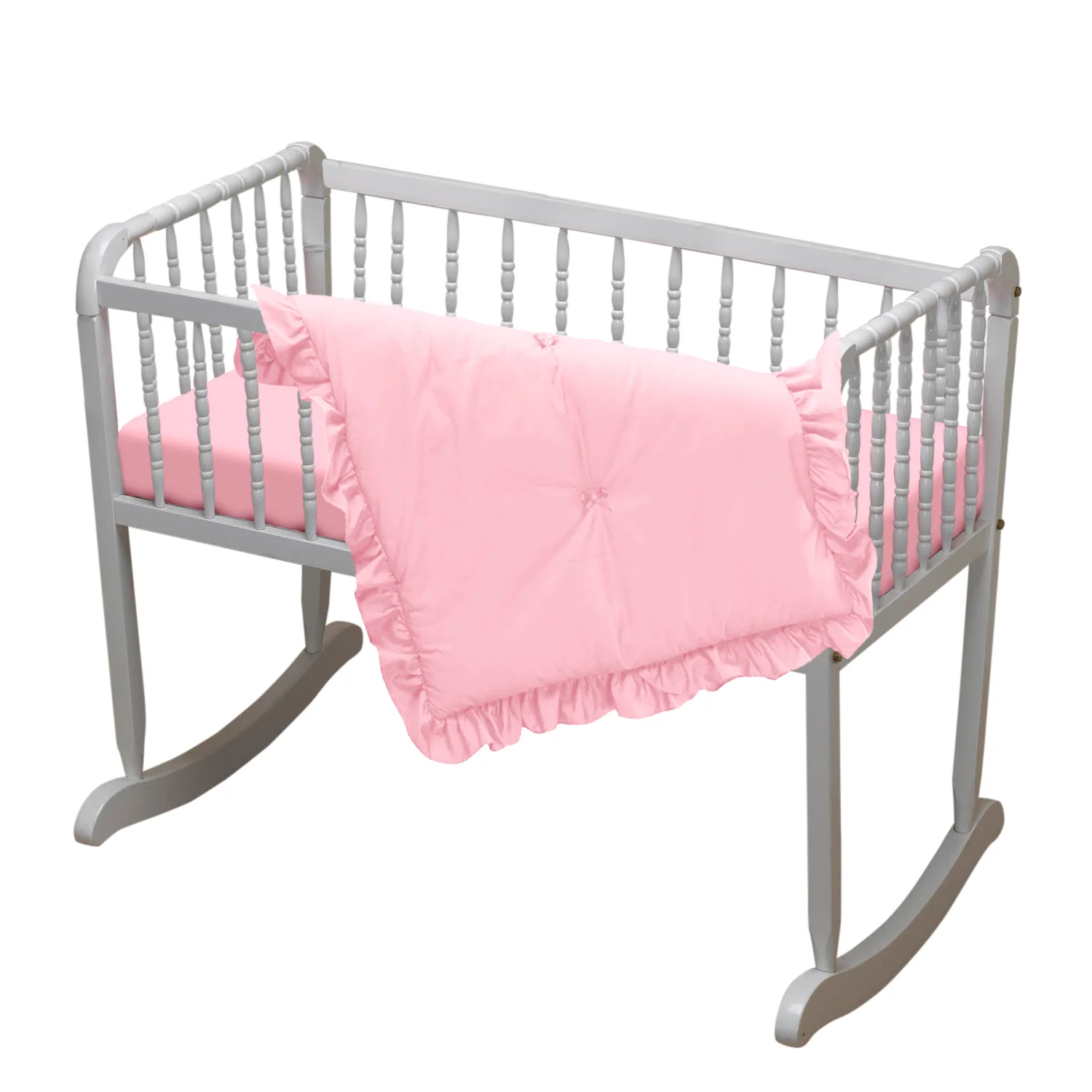 Solid Color Cradle Bedding Set - Image 3