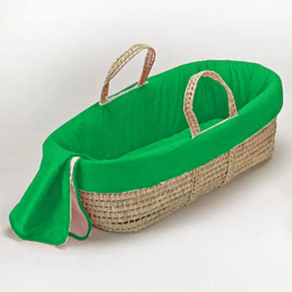 Solid Color Wicker Look Moses Basket - Image 10