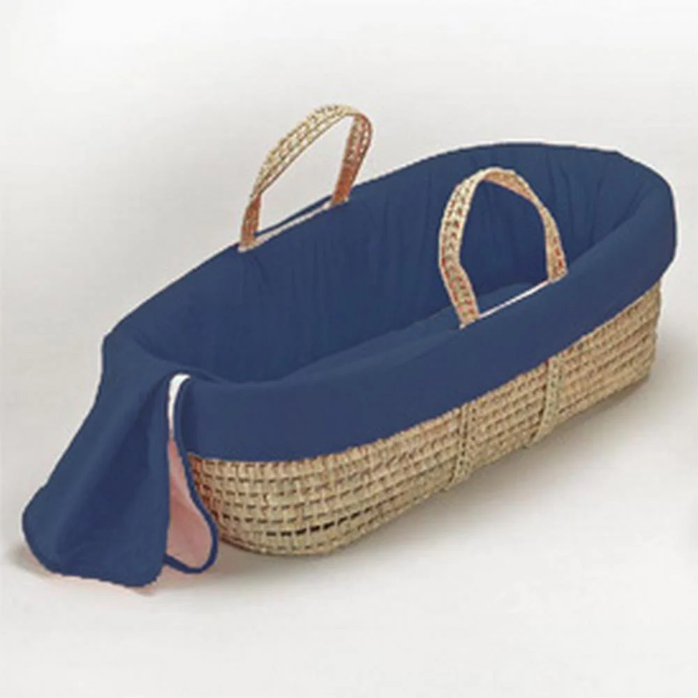 Solid Color Wicker Look Moses Basket - Image 3
