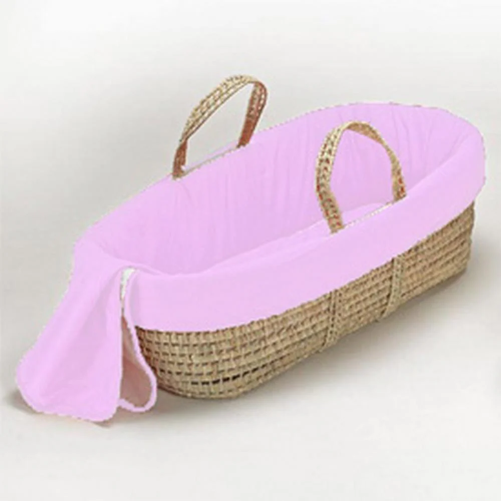 Solid Color Wicker Look Moses Basket - Image 4