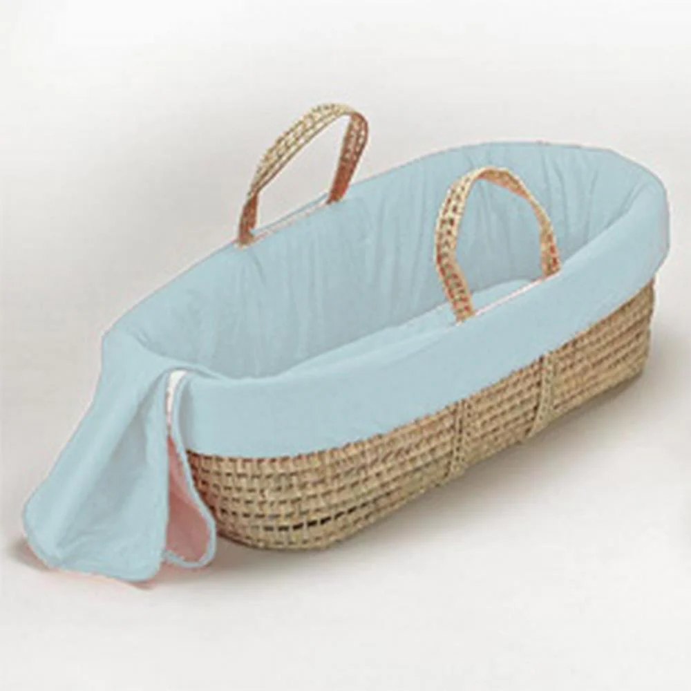 Solid Color Wicker Look Moses Basket - Image 5