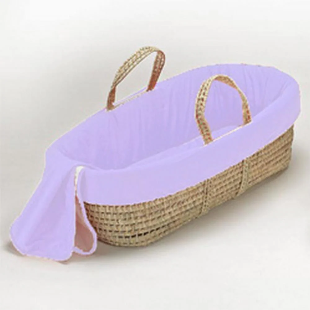 Solid Color Wicker Look Moses Basket - Image 7