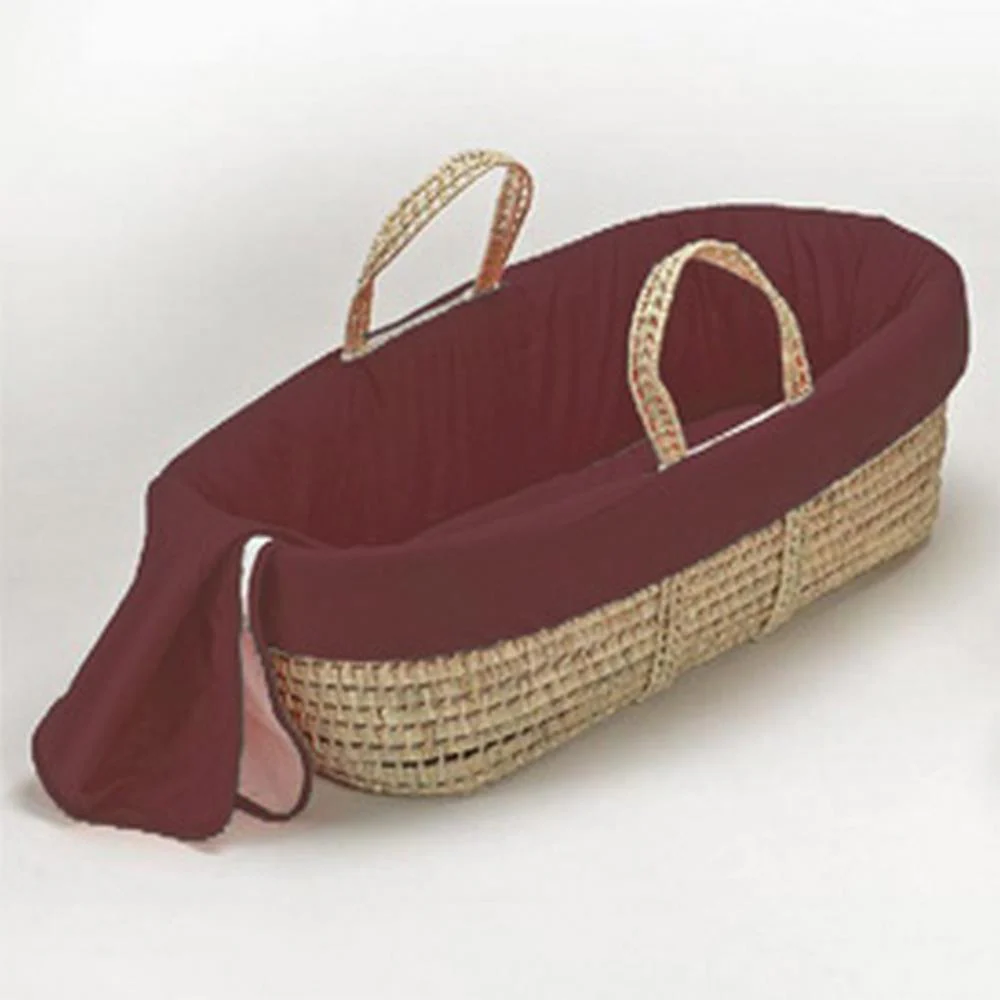 Solid Color Wicker Look Moses Basket - Image 9