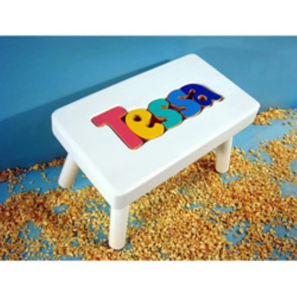 Two Names Wooden Personalized Puzzle Stool - Image 5