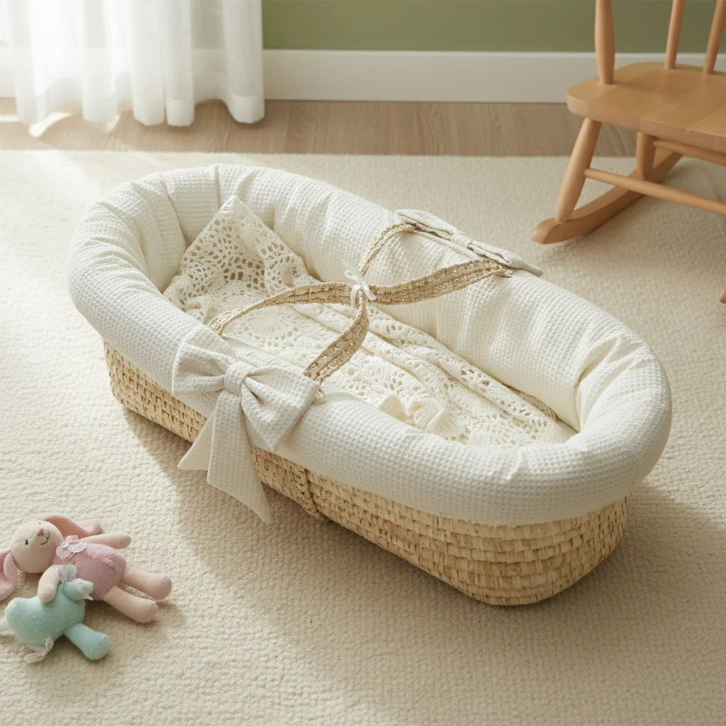 Waffle Pique Baby Moses Basket - Image 4