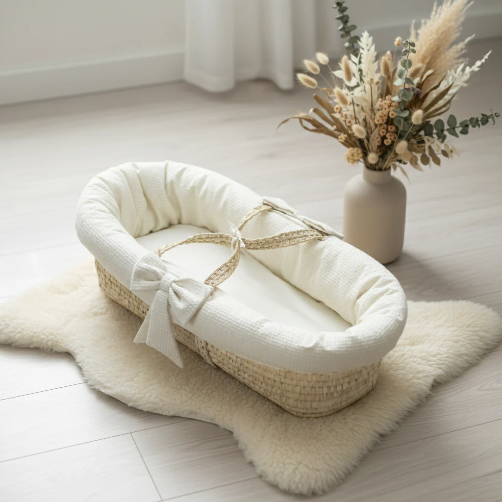 Waffle Pique Baby Moses Basket - Image 6